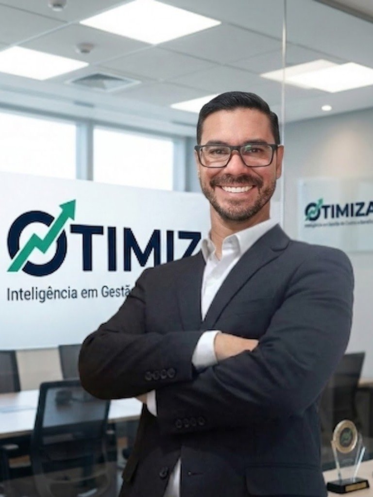 Leonardo Novaes Cunha, CEO da Otimiza, no escritório da empresa